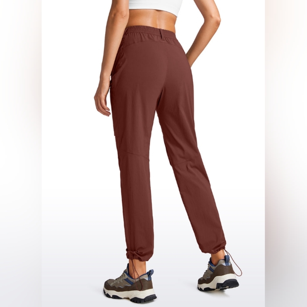 NWT CRZ YOGA Womens Madder Brown Sport Cargo Pants Flex XS M L Great Scrubs Too! - Picture 2 of 5